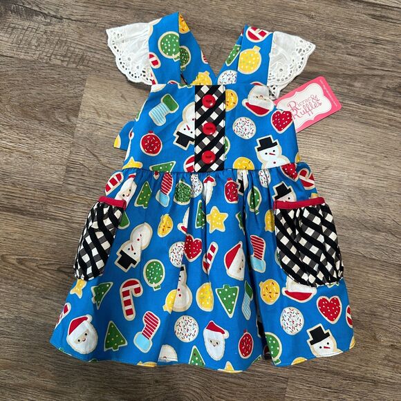 Ricrac & Ruffles Other - NWT Ricrac & Ruffles Girls Size 12 Months Christmas Jumper Dress Holiday